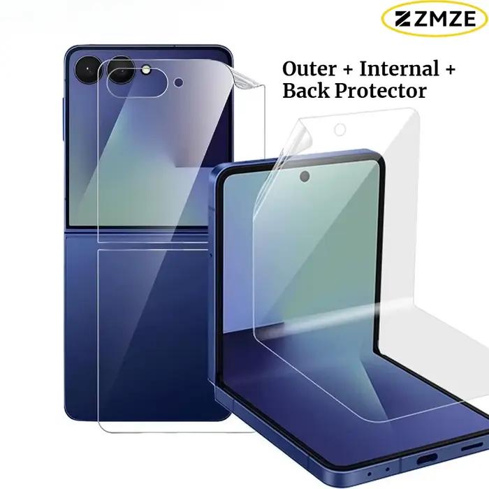 Protecteur d'écran en Hydrogel brillant, Film de protection avant en TPU pour Samsung Galaxy Z FLIP 