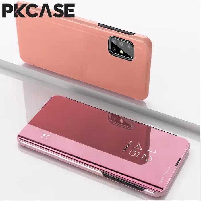 Étui de téléphone intelligent PKCASE avec miroir rabattable pour Samsung A06 A16 A26 A36 A56 A55, co