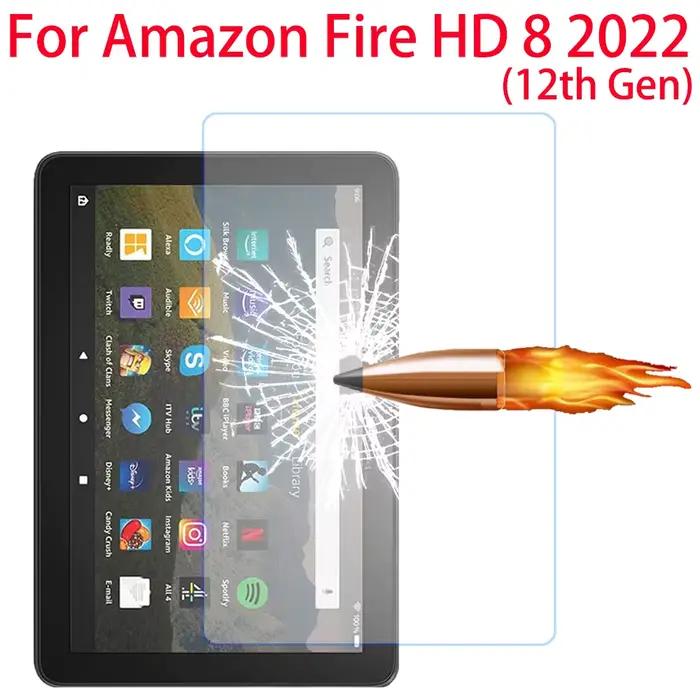 Protecteur d'écran en verre trempé 9H pour Amazon Fire HD 8 2022 8,0 pouces 12e génération Film de p