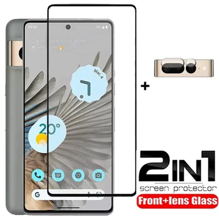 2 + 2 verre trempé pour Google Pixel 7 Pro protecteur plein écran lentille de caméra Film de protect
