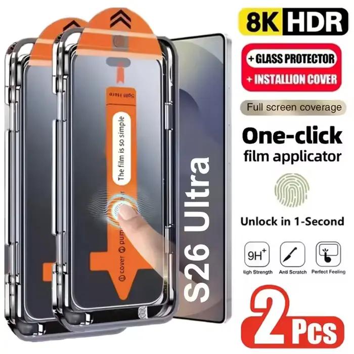 Protecteur d'écran en verre trempé, 2 pièces, pour Samsung S26 Ultra, Galaxy S25 S24 Ultra S26 Edge 