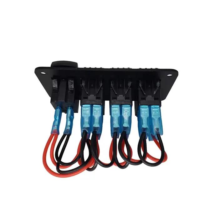 Voltmètre numérique avec interrupteur à bascule pour voiture, double Port USB, sortie 12V, 12V/24V, 