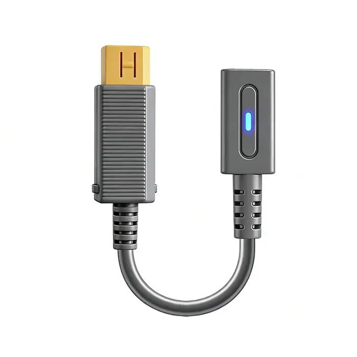 Câble de charge USB-C PD 45W de 12 cm/1,8 m pour console Wii U (avec indicateur LED)