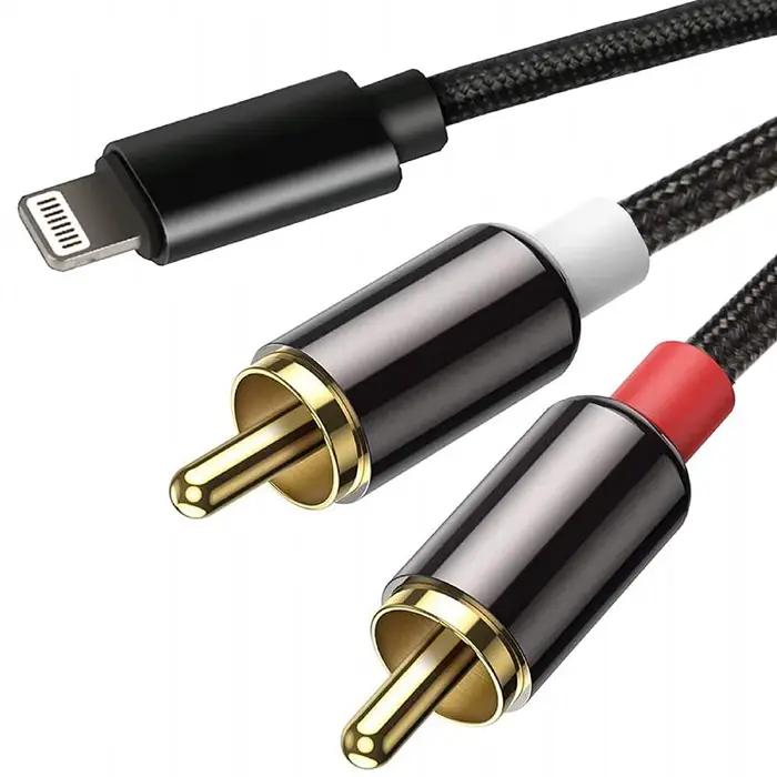Adaptateur Audio Aux câble Lightning vers RCA, pour iPhone14/13/12, modèles iPad et iPod pour amplif