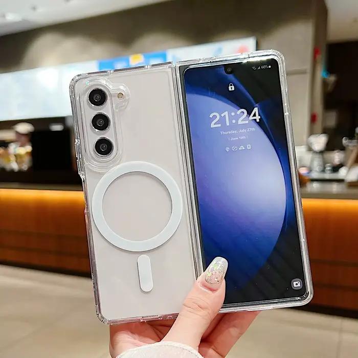 Étui rigide transparent en acrylique de luxe pour Samsung Galaxy Z Fold 7 6 5 Flip 4 3 Fold7, coque 