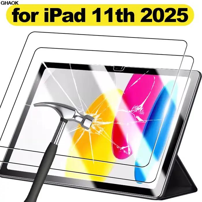 Pour IPad (A16) 11th 2025 Films de protection rigides Protecteurs d'écran incassables en verre tremp
