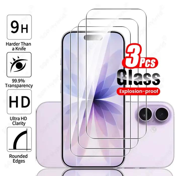 3 pièces 9H verre pour Apple iPhone 17 verre de protection sur iPhoen iPone iPhon i Phone Air 17Pro 