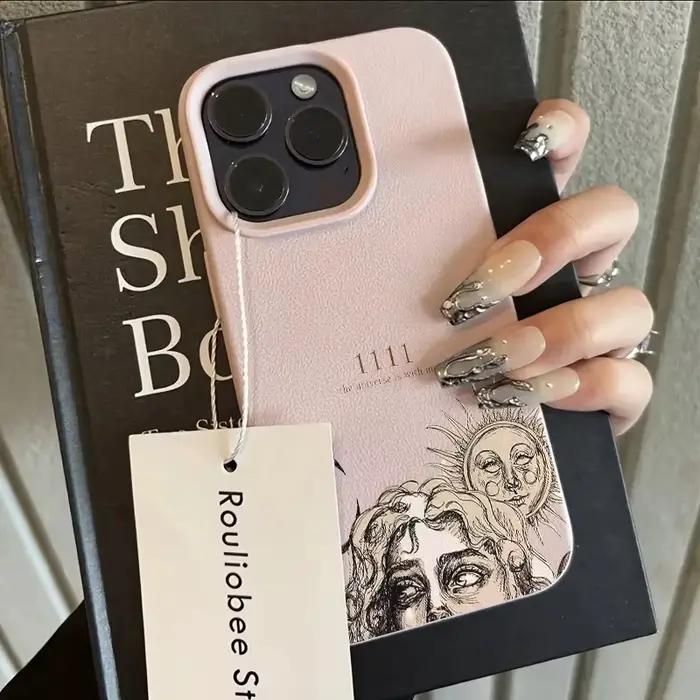 Coque de téléphone antichoc souple avec illustrations d'art minimaliste pour iPhone 17 16 15 14 Plus