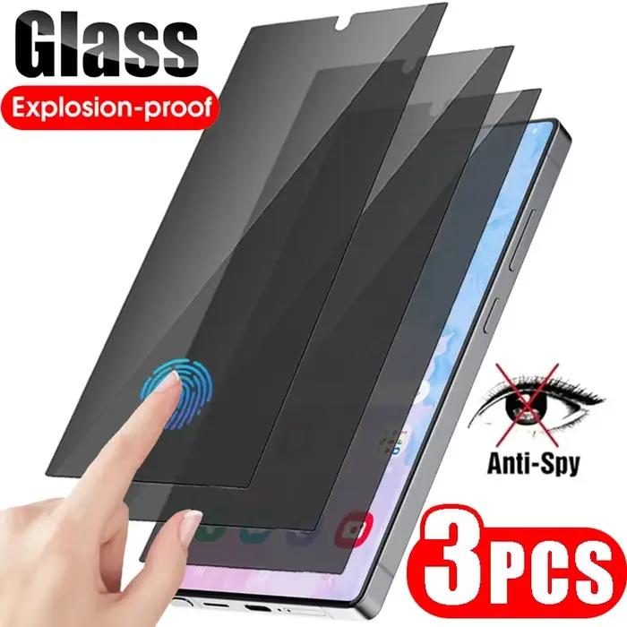 Protecteur d'écran de confidentialité pour Galaxy S25, Film en verre trempé, housse de protection An