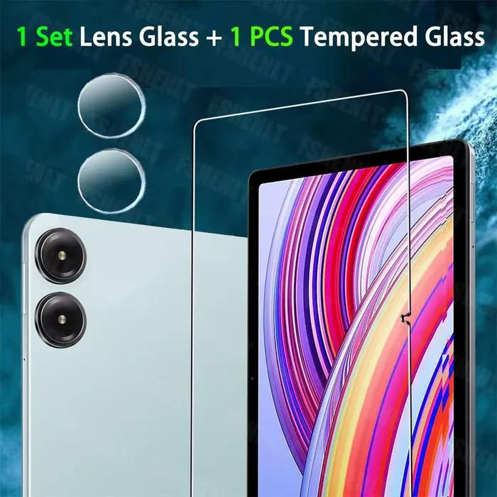 Film de protection pour Redmi Pad Pro 12.1 pouces 2024 HD avec caméra, verre trempé 9H, anti-rayures