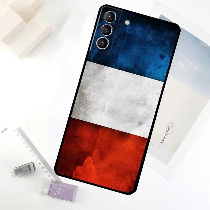 Coque de téléphone Drapeau National Français pour Samsung Galaxy S25 S24 S23 S22 S21 S20 S26 Ultra S