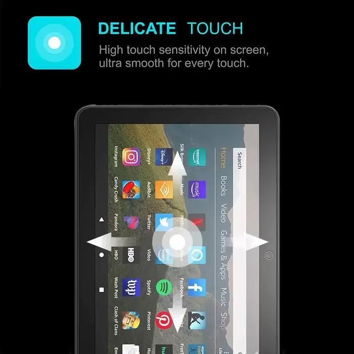 Protecteur d'écran pour tablette Fire HD 8 10e génération 2020, Film trempé incassable de haute qual