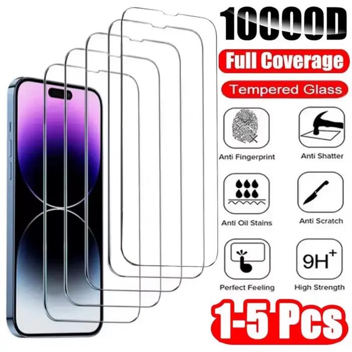 1-5 pièces verre trempé pour iPhone17/16/15/14/13/12 séries, protecteur d'écran 14Pro/16Pro/11ProMax