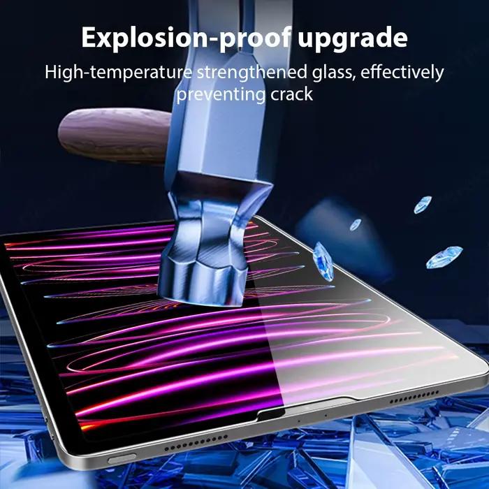 Verre trempé pour iPad 10e 9e génération A16 Pro 12.9 11 13 2025 protecteur d'écran pour iPad Air 4 5 Mini 6 7 7e 8e 10.2 Film ultraclar avec protection antidéflagrante et résistance aux rayures pour une utilisation quotidienne et voyage