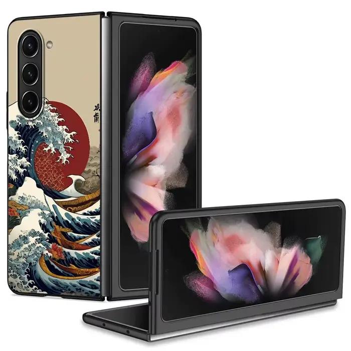 Coque arrière créative motif vagues océaniques pour Samsung Galaxy Z Fold 7 6 5 4 3 ZFold3 ZFold4 ZFold5 ZFold7 ZFold6