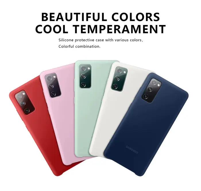 Coque originale en Silicone soyeux au toucher doux pour Samsung Galaxy S20FE