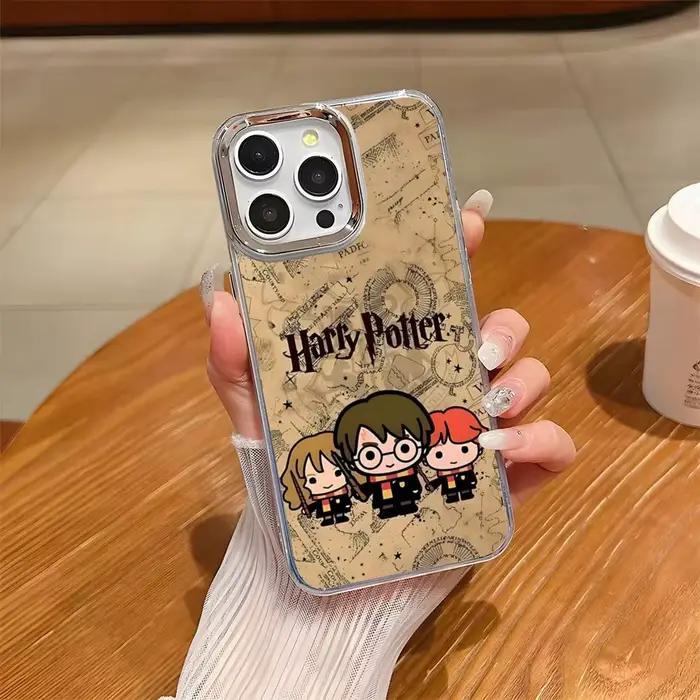 Coque de téléphone Art Potters Wand Harries pour iPhone 17 Air 16 E 15 14 13 12 11 Pro Max design simple dessin animé fleur géométrique citations animal de compagnie silicone diverses couleurs options matériaux ABS bois cuir cuir véritable EVA