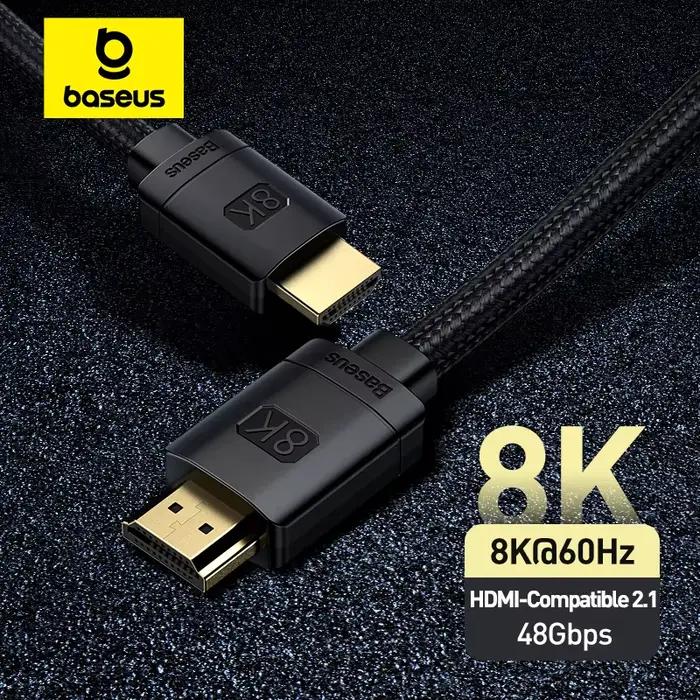 Câble Compatible HDMI Baseus pour Xiaomi Mi Box 48Gbps numérique pour PS5 PS4 8K 2.1 4K 2.0 répartiteur Compatible HDMI câbles 8K/60Hz