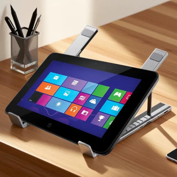 Support pour ordinateur portable avec ports USB, Hub USB C 8 en 1, support de refroidissement ventilé, support portable pour ordinateur portable, pour le travail à domicile, le jeu