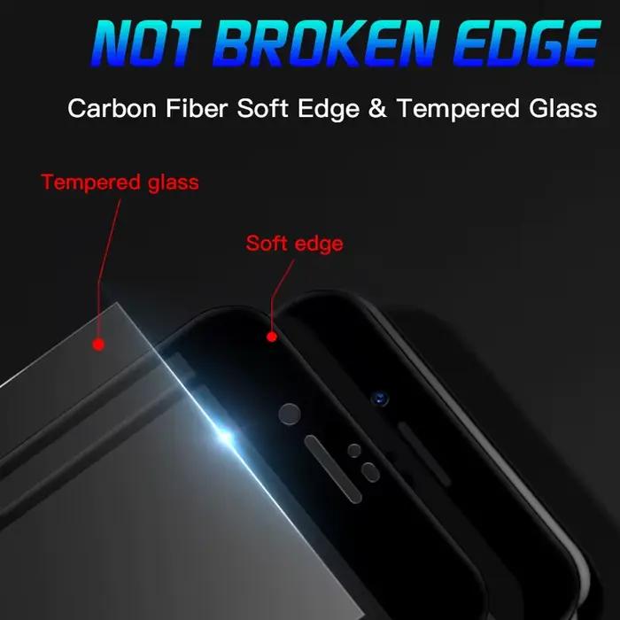 Protection d'écran en verre souple à bords arrondis pour iPhone 7 8 6 6S SE 2020, film de protection en verre pour iPhone X XS XR 11 12 Pro Max