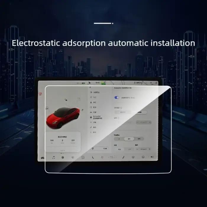 Nouveau film de protection en verre trempé 9H mat anti-traces de doigts pour écran de navigation central Tesla Model 3 Y de 15 pouces