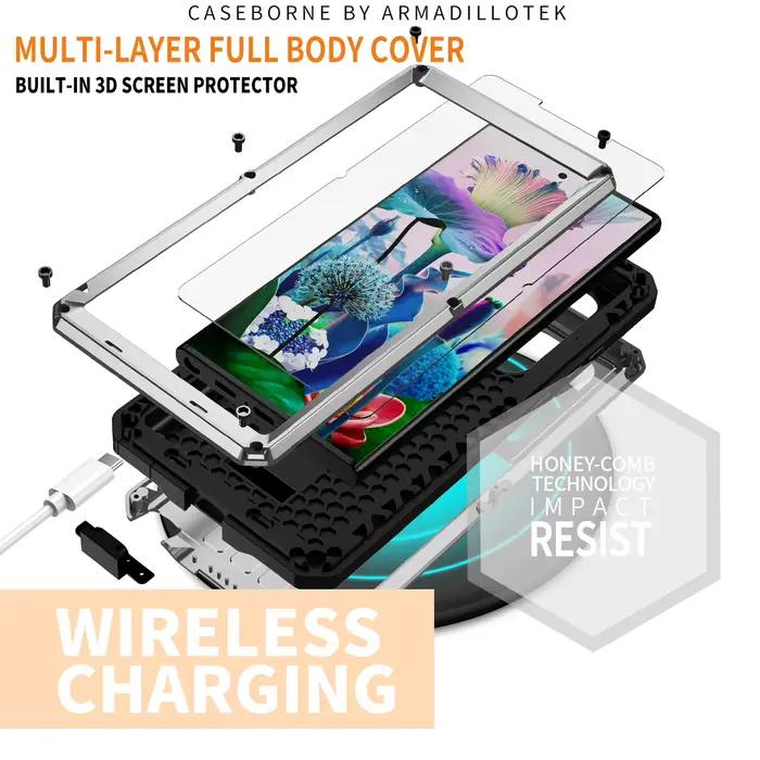 R-just Camshield Slide Camera 360 coque de téléphone blindée en aluminium entièrement en métal pour Samsung Galaxy S25 S24 S23 S22 S21 Ultra Plus