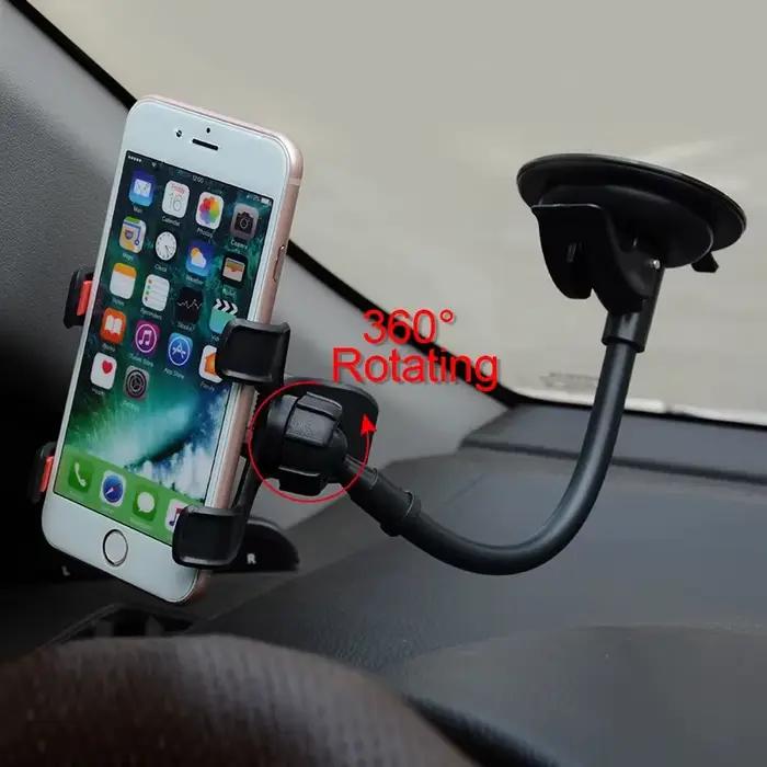 Support de téléphone de voiture universel 360 degrés Flexible tableau de bord pare-brise GPS montage bureau Table