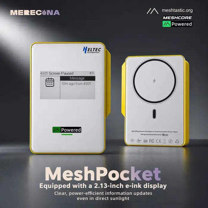 Batterie externe magnétique Heltec MeshPocket Qi2 15W charge rapide sans fil pour Meshtastic MeshCore iPhone Android occasions spéciales randonnées camping événements extérieurs