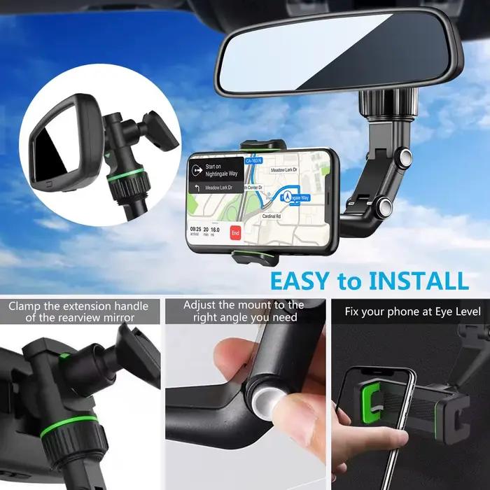 Support de téléphone pour rétroviseur de voiture