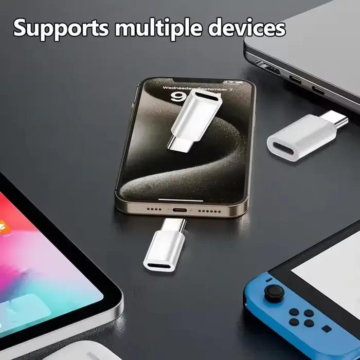 Adaptateur de charge rapide IOS vers USB C, adaptateur Lightning vers Type C, convertisseur de transfert de données USB C pour IPhone 16 15 Samsung Google