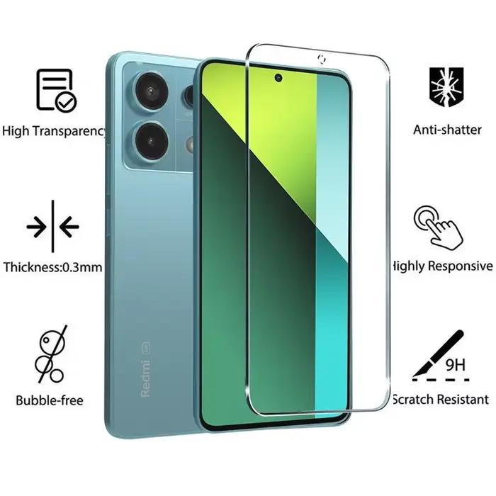 Protecteur d'écran en verre trempé pour Xiaomi Redmi Note 13 14 12 11 12s 10 8 9 Pro 13C 12C 14C 4 pièces résistants aux rayures et éclats pour smartphone occasionnels et quotidiens
