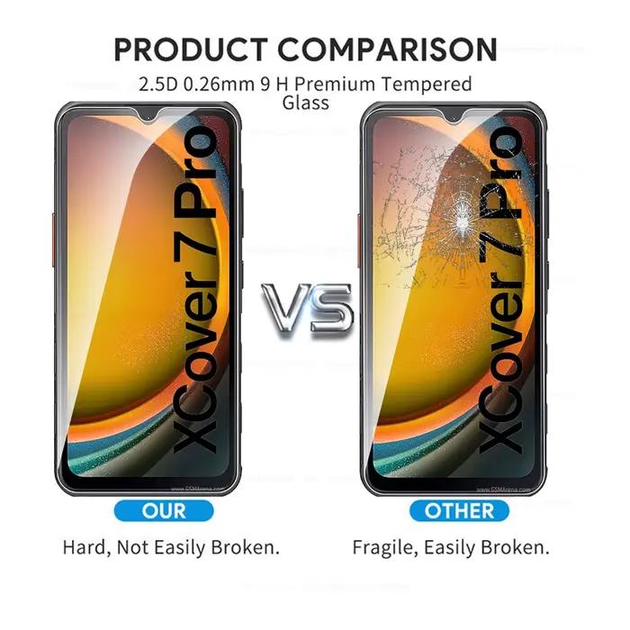 Film de protection en verre trempé transparent pour Samsung Galaxy XCover7 Pro résistant aux rayures et aux chocs pour une utilisation fluide et sans souci