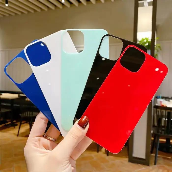 2 pièces 6 couleurs noir Sierra bleu dos 9H verre trempé pour iPhone 15 14 Plus 12 mini 13 11 Pro Max Film de protection d'écran arrière