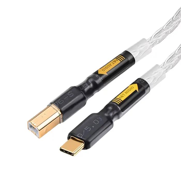 ATAUDIO câble audio USB Hifi câble de Type C à Type B câble de haute qualité prise plaquée or câble Audio Hifi USB OTG