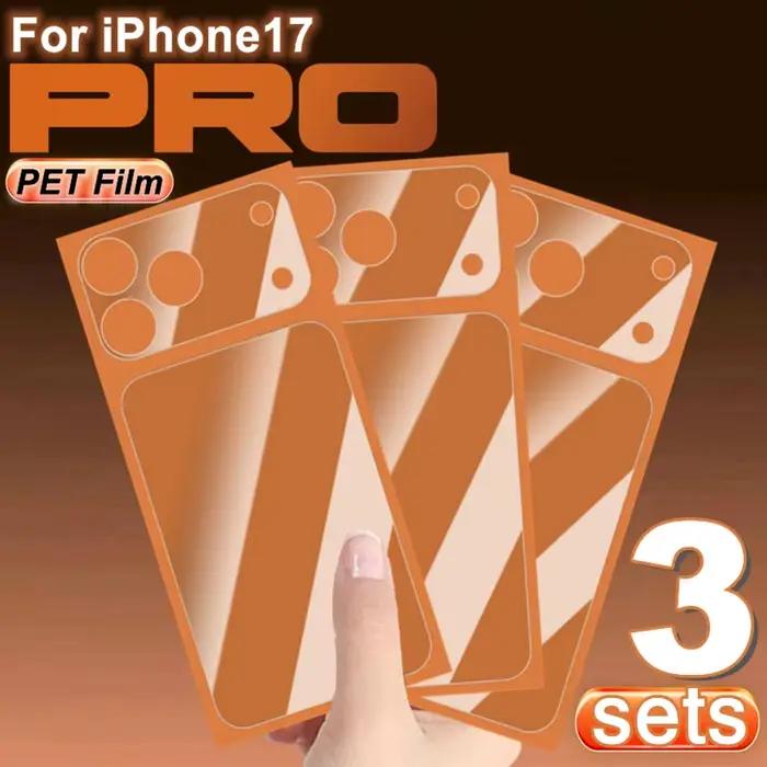 1-3 ensembles 17PM Films de protection pour iPhone 17 Pro Max 17Pro protecteur d'écran arrière doux PET Ultra mince clair anti-rayures Film d'objectif