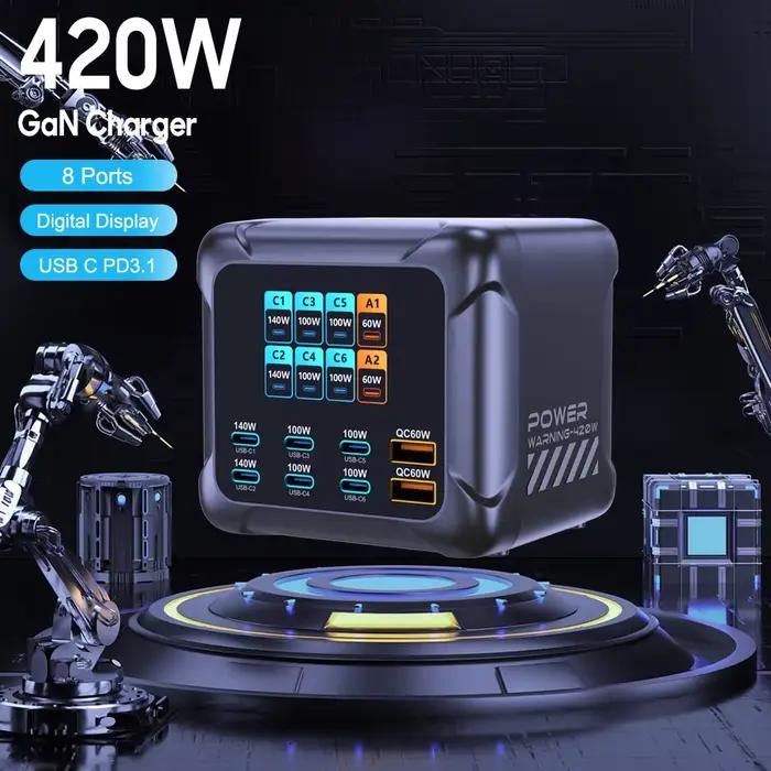 Ubigbuy 420W GaN chargeur PPS PD3.1 140W USB Type C