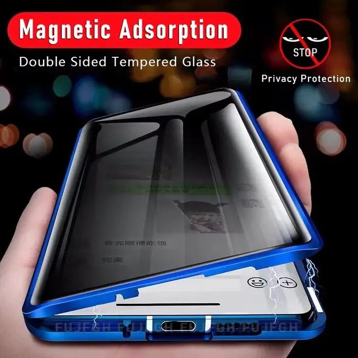 Étui de téléphone magnétique 360° anti-espionnage verre trempé protection complète Samsung S25 S24 S23 S22 S26 Ultra Plus экран защиты конфиденциальности