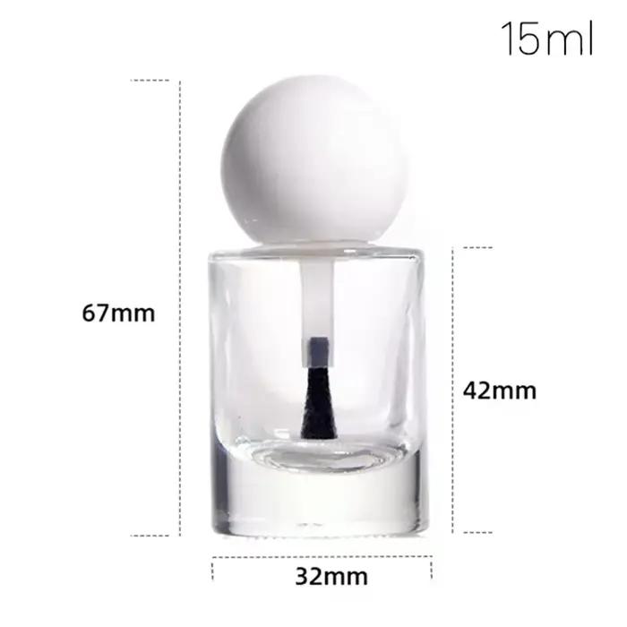 Flacon vide en verre transparent pour vernis à ongles 8/10/15 ml avec couvercle et pinceau – Contenants cosmétiques en verre pour ongles avec applicateur