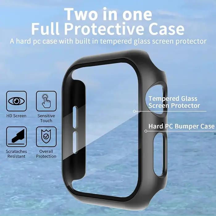 Verre trempé + couvercle pour Apple Watch 11 10 9 8 7 46mm 42mm