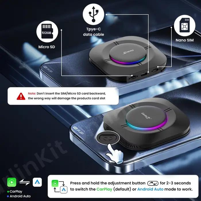Carlinkit Android 13 S2 Ai Box SM6115 Carplay sans fil