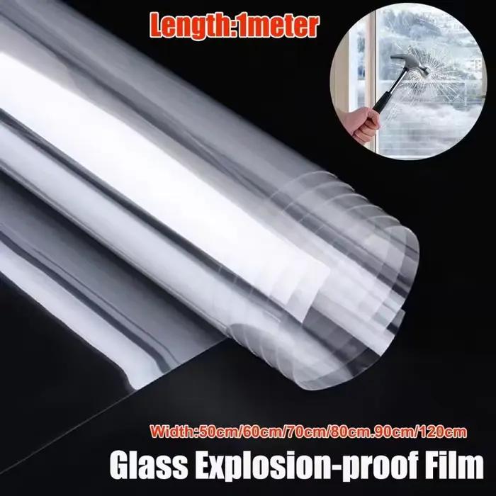 Film de protection transparent auto-adhésif pour vitres, anti-éclats et anti-explosion.