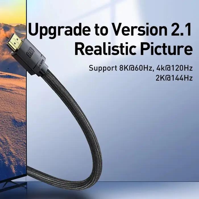 Câble Compatible HDMI Baseus pour Xiaomi Mi Box 48Gbps numérique pour PS5 PS4 8K 2.1 4K 2.0 répartiteur Compatible HDMI câbles 8K/60Hz