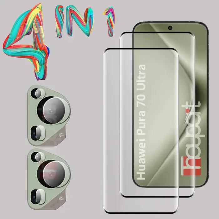 Verre trempé 3D pour Huawei Pura 70 Ultra P70 Pro protecteur d'écran Film d'objectif d'appareil photo