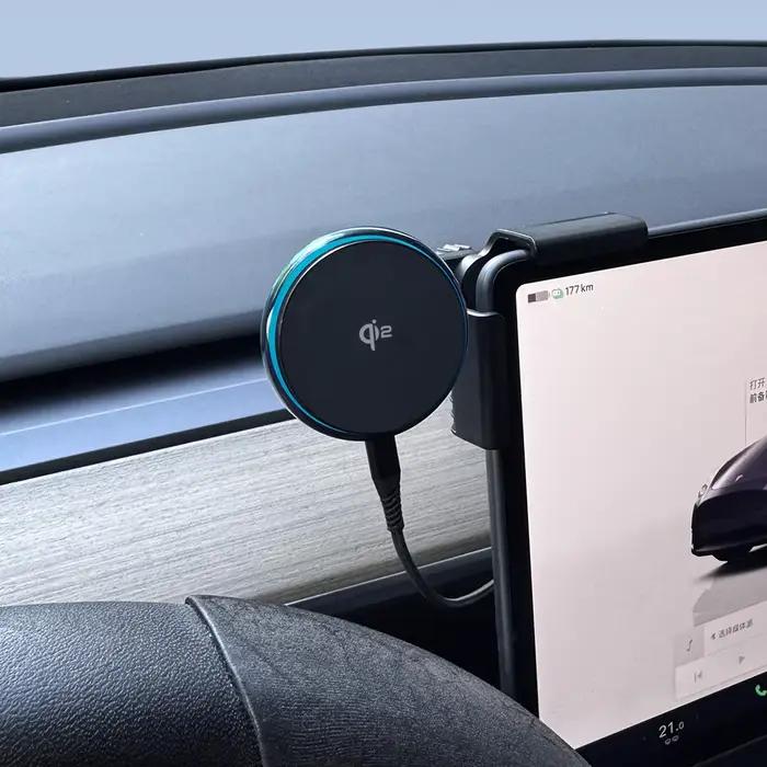 Support de téléphone magnétique sans fil TESY Qi2 15W compatible avec MagSafe pour Tesla Model YL Y Juniper 3 Highland