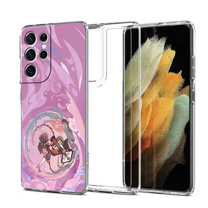 Coque de téléphone transparente avec logo Genshin Impact Cartoon