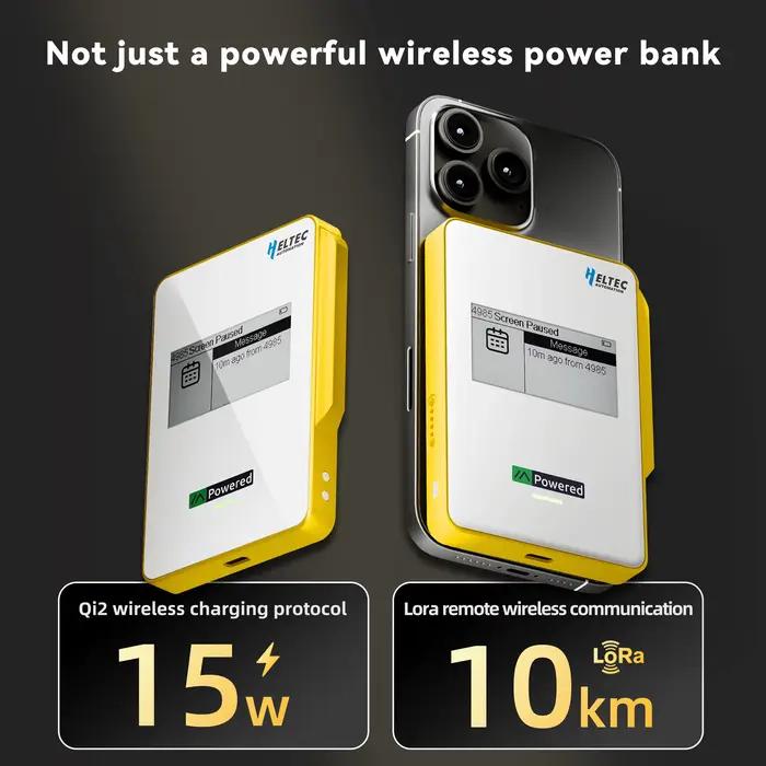 Batterie externe magnétique Heltec MeshPocket Qi2 15W charge rapide sans fil pour Meshtastic MeshCore iPhone Android occasions spéciales randonnées camping événements extérieurs