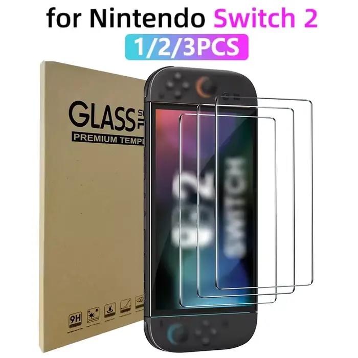 1/2/3 pièces verre trempé pour Switch Nintendo 2 protecteur d'écran Transparent HD clair anti-rayures
