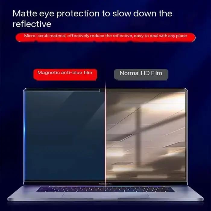 Ecran protecteur anti-lumière bleue pour Macbook Air 13.3 13.6 15 Pro 14 16 avec protection oculaire magnétique et surface mate anti-éblouissement pour PC et ordinateur portable