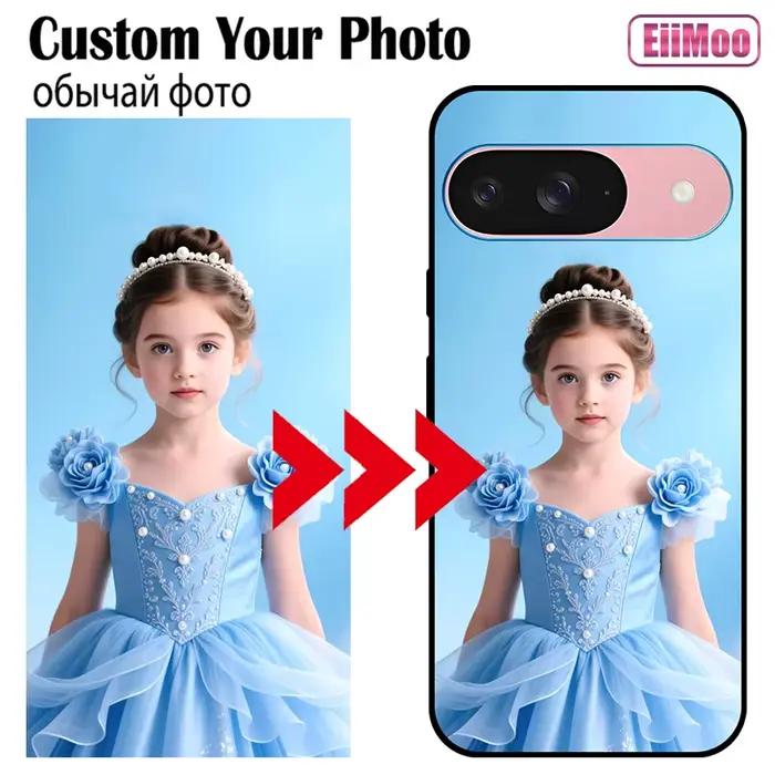 Coque en silicone personnalisée avec photo EiiMoo pour Google Pixel 10 9 6 8 7 A Pro 9A 7A 6A 8A 10Pro 8Pro 9Pro XL 5G – Housse en plastique avec images