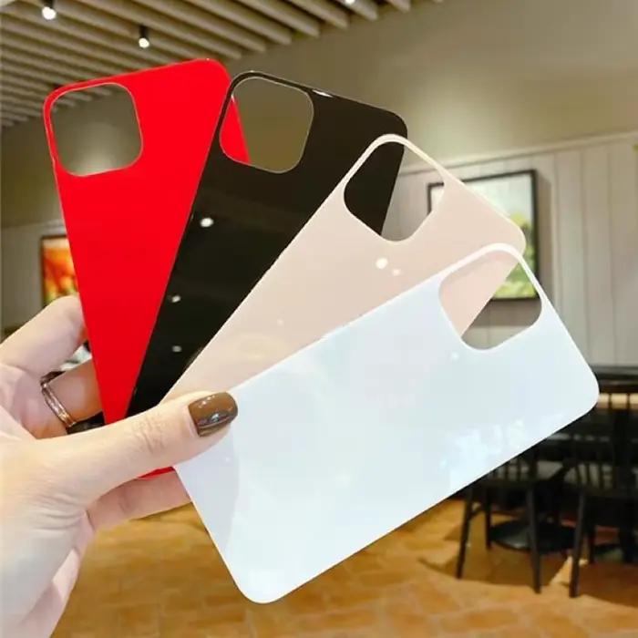 2 pièces 6 couleurs noir Sierra bleu dos 9H verre trempé pour iPhone 15 14 Plus 12 mini 13 11 Pro Max Film de protection d'écran arrière